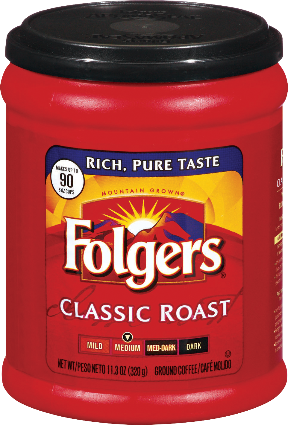 Folgers Classic Roast Ground Coffee, Medium, 11.3 oz, 6 ct — original product image 2 of 2