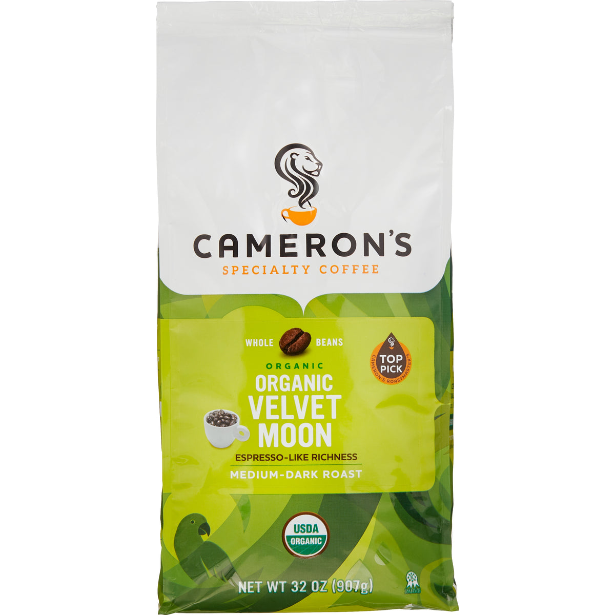 Cameron's Organic Velvet Moon Whole Bean Coffee, Medium Dark Roast, 2 lbs — original product image 1 of 1