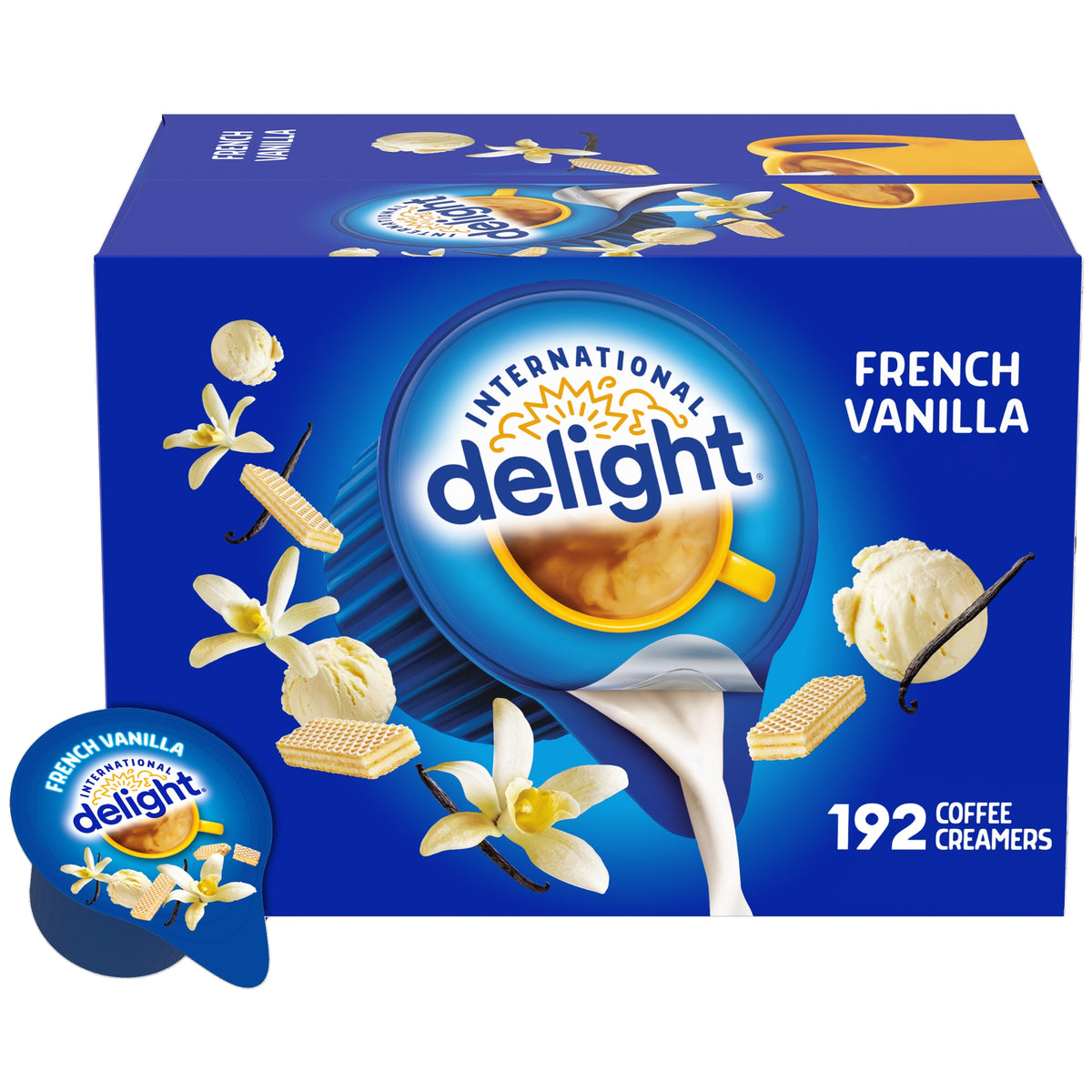 International Delight Liquid Coffee Creamer Singles, Non-Dairy, French Vanilla, 0.44 fl oz, 192 ct — original product image 1 of 1