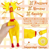 Rubber Chicken Squeeze Squawking Chicken (2 Pack), 12-Inch Yellow Screaming Chicken Dog Toys, Prank Noise Maker Dog Toys for Silly Novelty Party Favors, Family Games