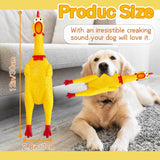 Rubber Chicken Squeeze Squawking Chicken (2 Pack), 12-Inch Yellow Screaming Chicken Dog Toys, Prank Noise Maker Dog Toys for Silly Novelty Party Favors, Family Games