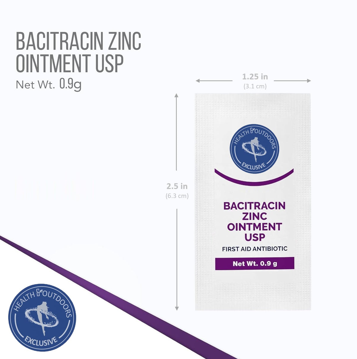 Bacitracin Zinc 0.9g Single Use Packets, 48 CT