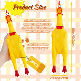 Rubber Chicken Squeeze Squawking Chicken (2 Pack), 12-Inch Yellow Screaming Chicken Dog Toys, Prank Noise Maker Dog Toys for Silly Novelty Party Favors, Family Games