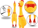 Rubber Chicken Squeeze Squawking Chicken (2 Pack), 12-Inch Yellow Screaming Chicken Dog Toys, Prank Noise Maker Dog Toys for Silly Novelty Party Favors, Family Games