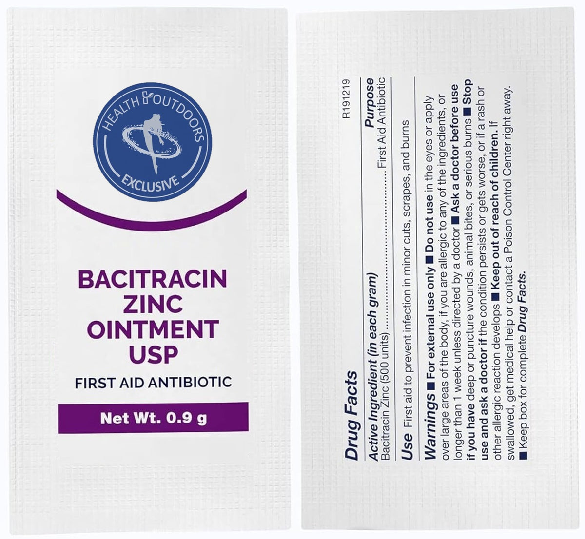 Bacitracin Zinc 0.9g Single Use Packets, 48 CT