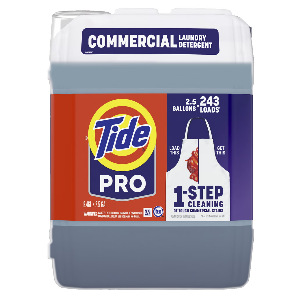 Tide PRO Commercial HE Liquid Laundry Detergent — original retail packaging, view 1
