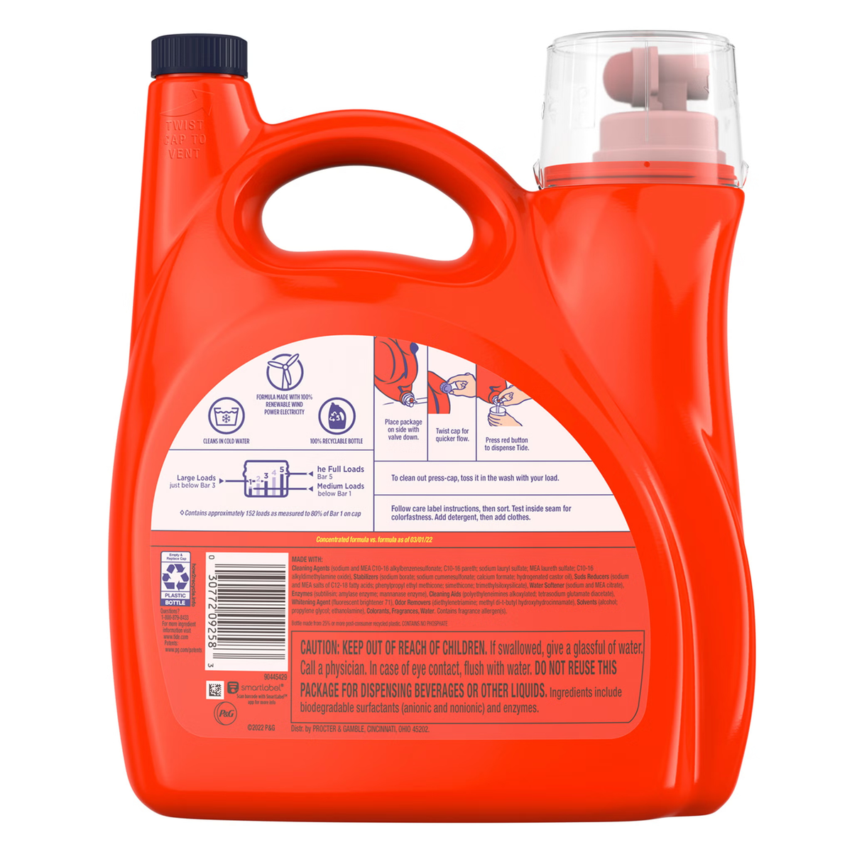 Tide Ultra Concentrated Original HE Liquid Laundry Detergent - original packaging and label, view 4