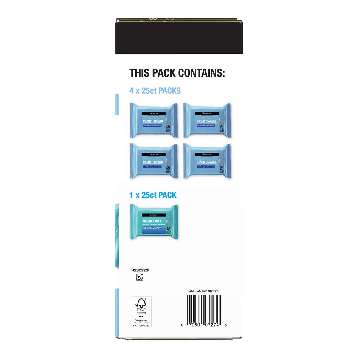 Neutrogena Makeup Remover and Hydro Boost Cleansing Towelettes - original packaging and label, view 2