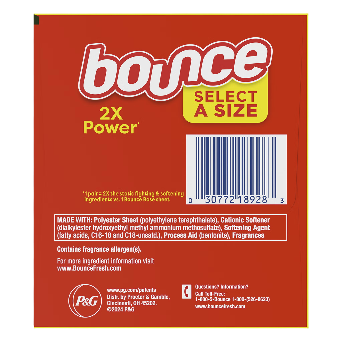 Bounce Select-a-Size Dryer Sheets, Outdoor Fresh - original packaging and label, view 7