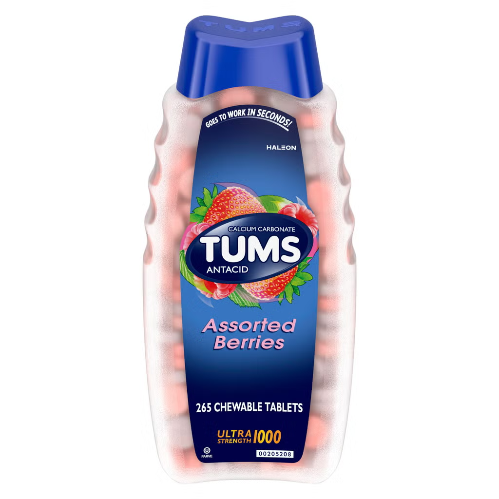 TUMS Ultra 1000 Antacid, Assorted Berries — original retail packaging, view 1