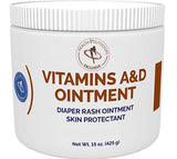 HealthandOutdoors Vitamin A&D Jar 15oz, Natural, Soothing Ointment for Daily Infant Skin Care