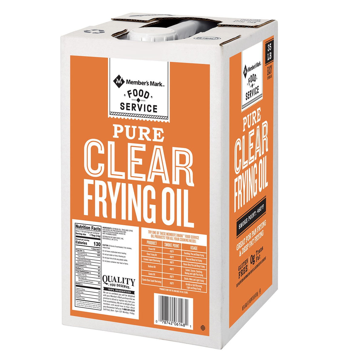Member's Mark 100% Pure Clear Frying Oil, 35 lbs.