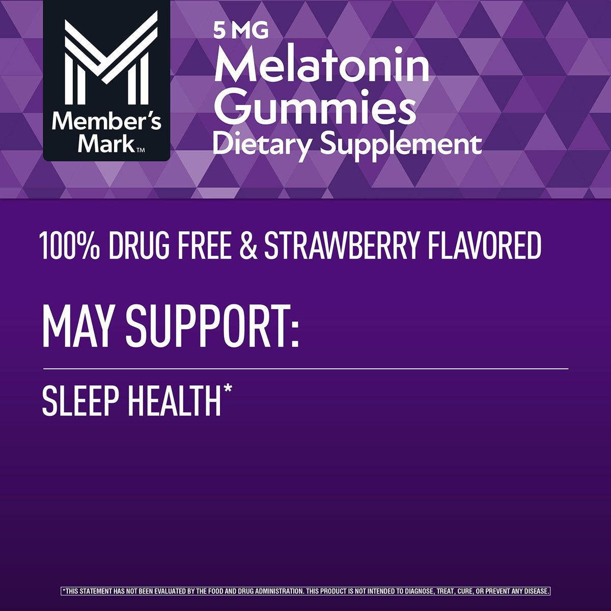 Member’s Mark Melatonin Gummies, 5 mg, Strawberry, 200 ct.