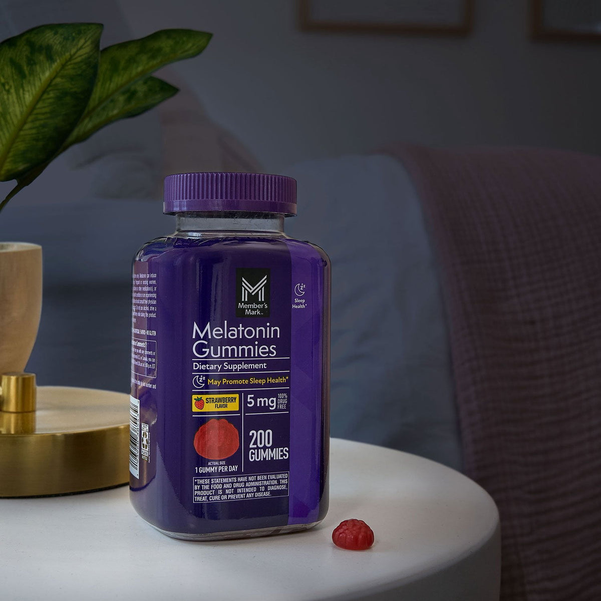 Member’s Mark Melatonin Gummies, 5 mg, Strawberry, 200 ct.