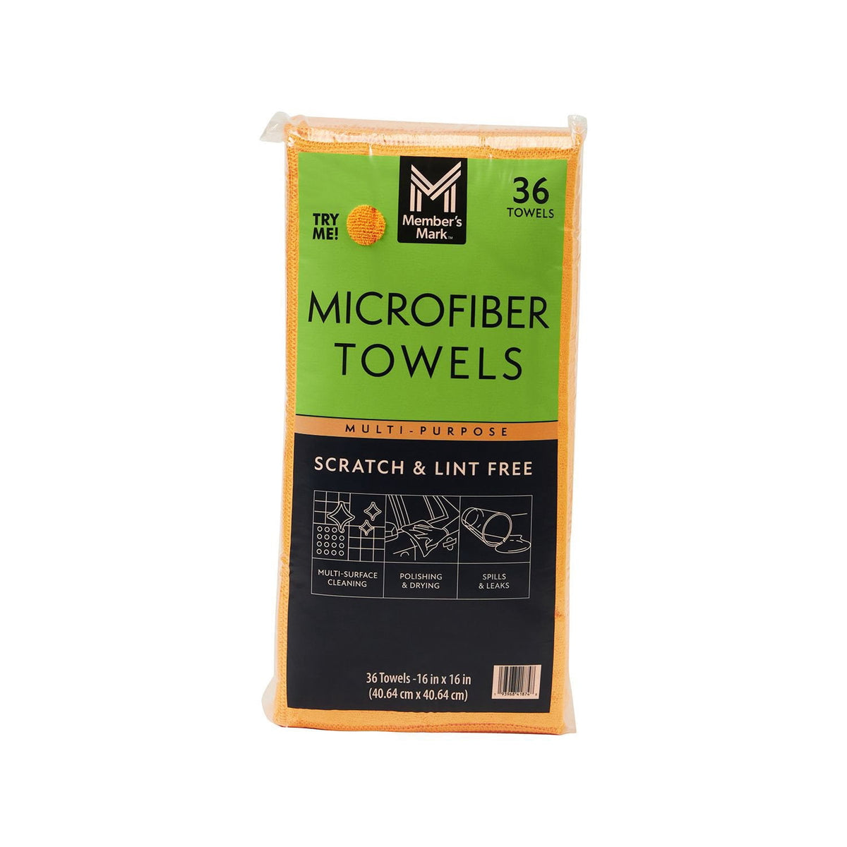 Member's Mark Microfiber Towels, 16" x 16", 36 ct., Choose Color