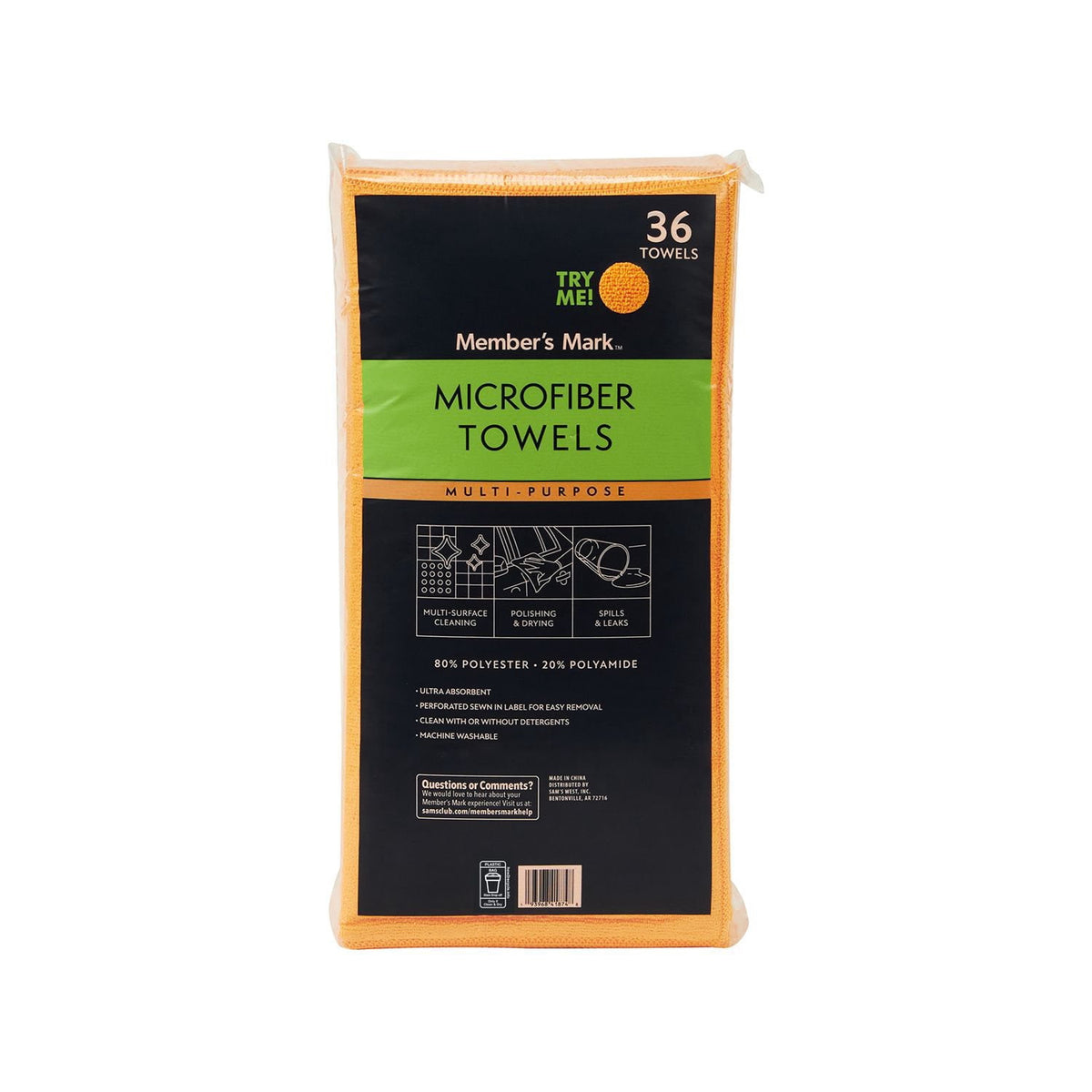 Member's Mark Microfiber Towels, 16" x 16", 36 ct., Choose Color