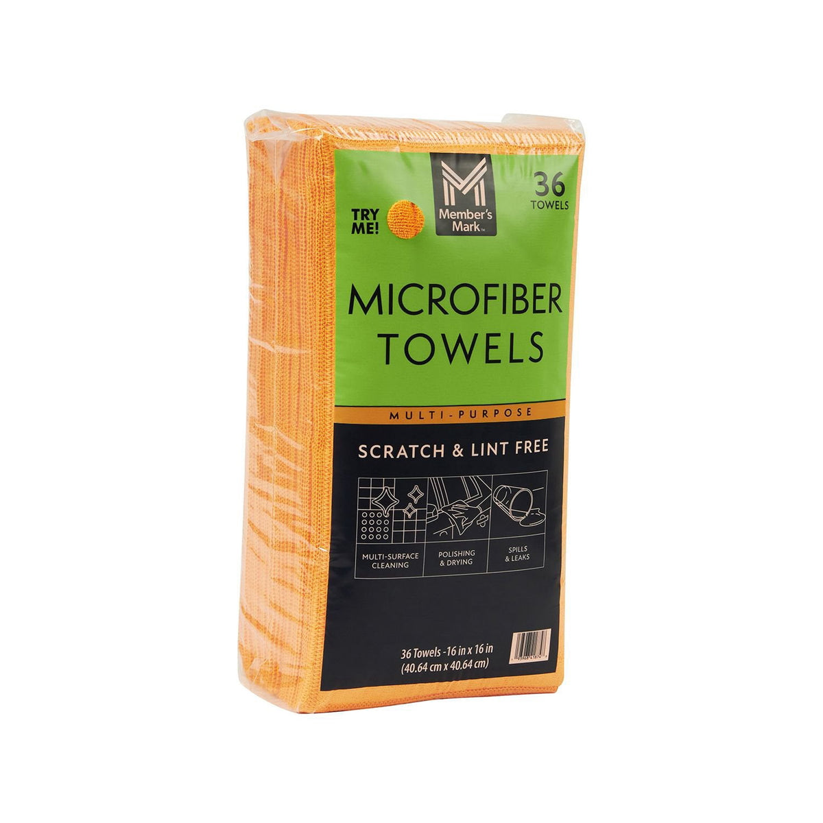Member's Mark Microfiber Towels, 16" x 16", 36 ct., Choose Color