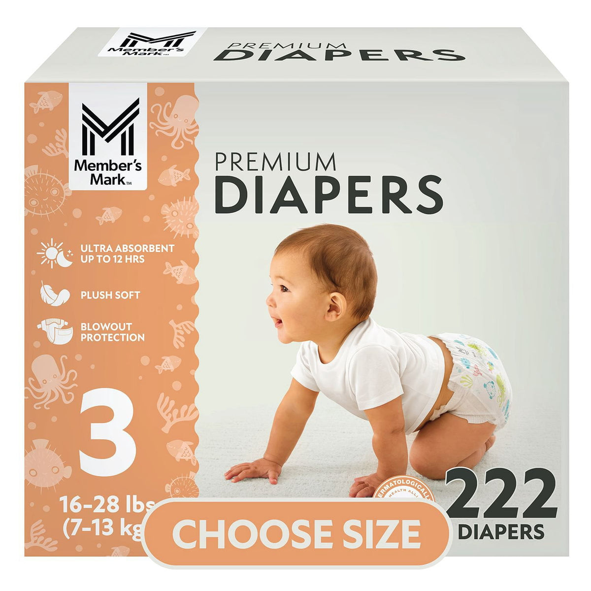 Member's Mark Premium Baby Diapers, Sizes Newborn - 8