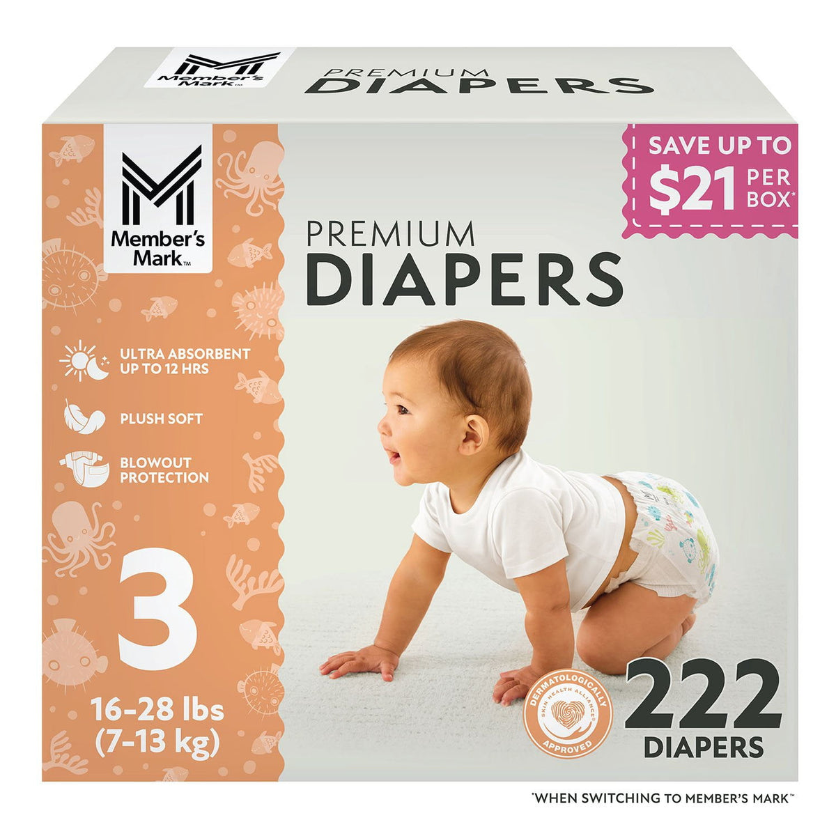 Member's Mark Premium Baby Diapers, Sizes Newborn - 8