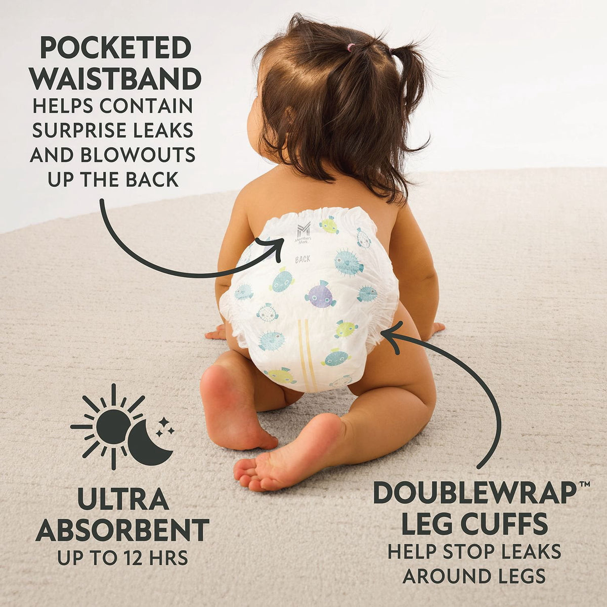 Member's Mark Premium Baby Diapers, Sizes Newborn - 8