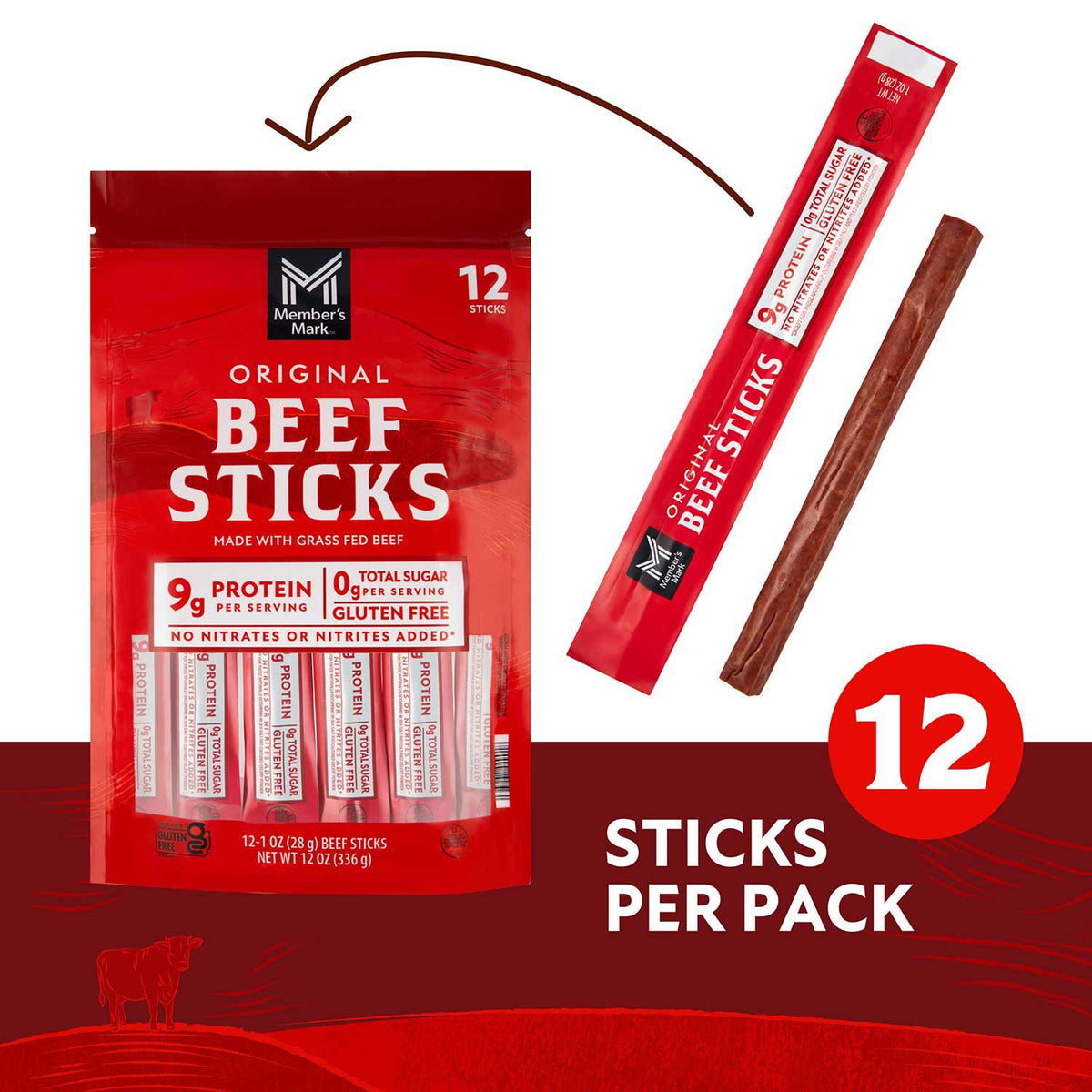 Member's Mark Original Beef Sticks 1 oz., 12 pk.