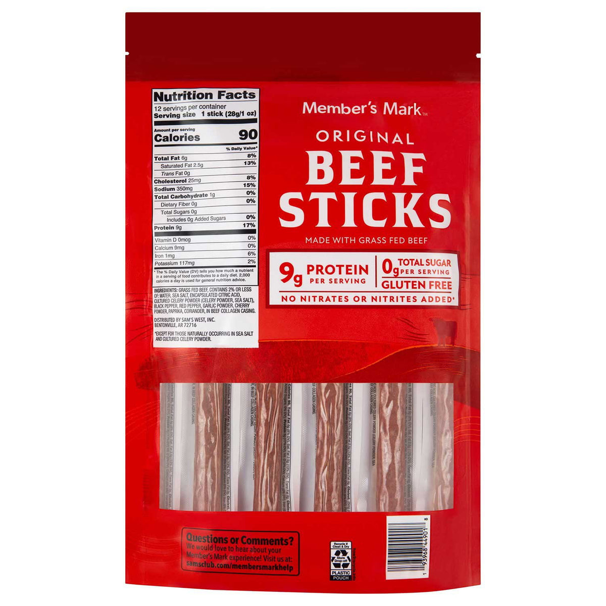Member's Mark Original Beef Sticks 1 oz., 12 pk.
