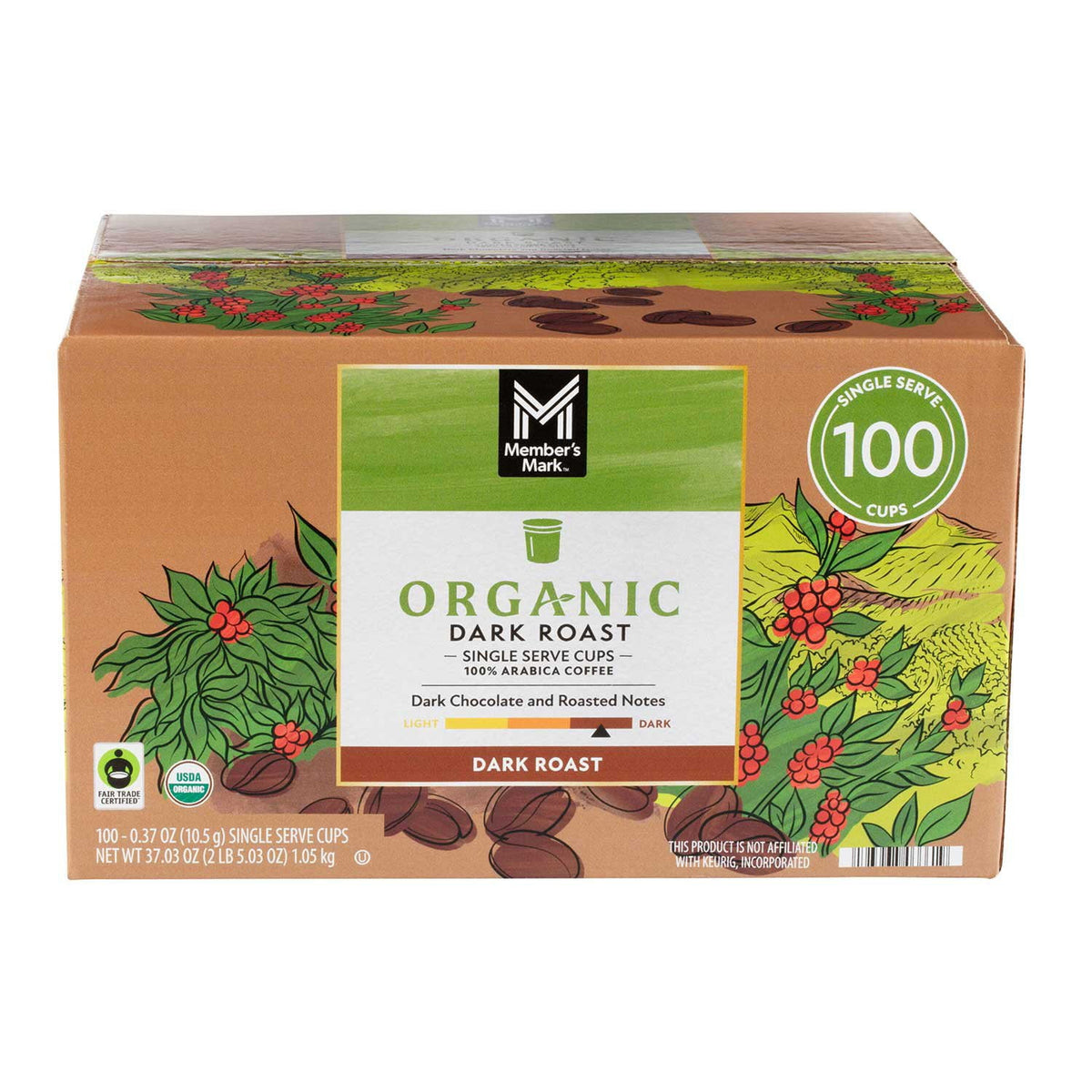 Member's Mark Organic Dark Roast Coffee Pods, 100 ct.