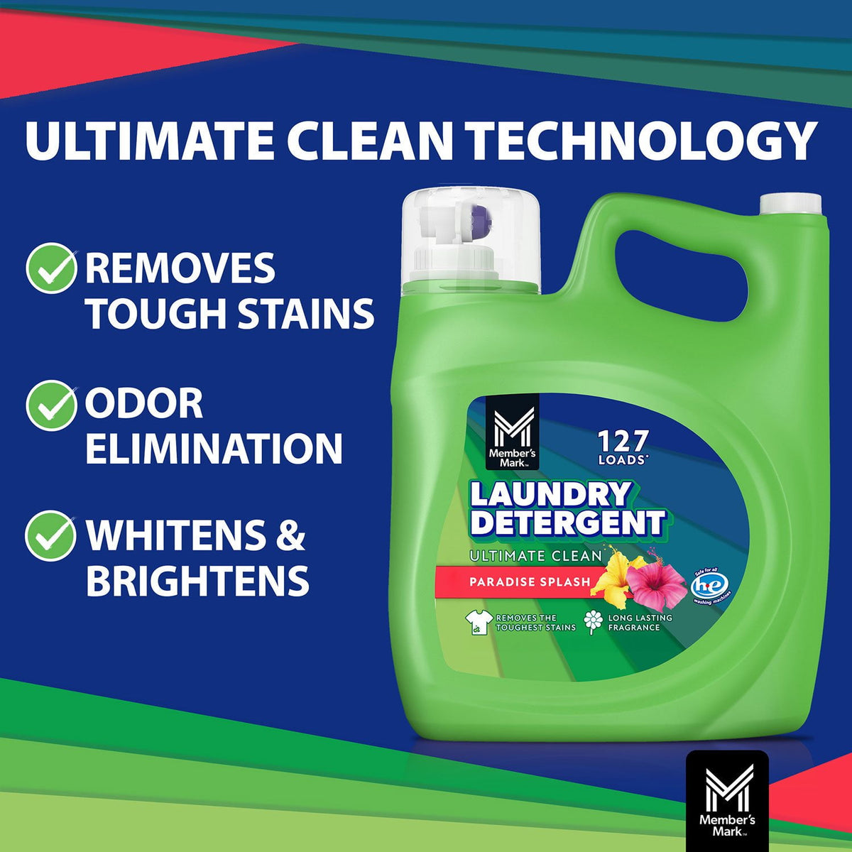 Member's Mark Liquid Laundry Detergent, Paradise Splash, 127 loads, 196 fl. oz.