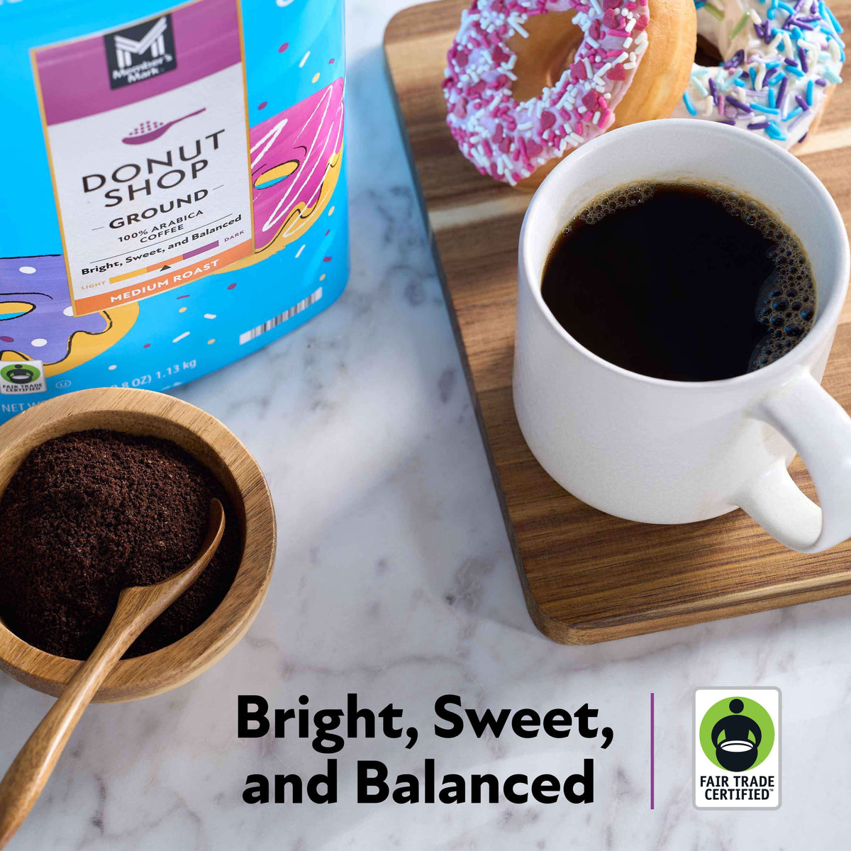 Member's Mark Medium Roast Ground Coffee, Donut Shop, 40 oz.