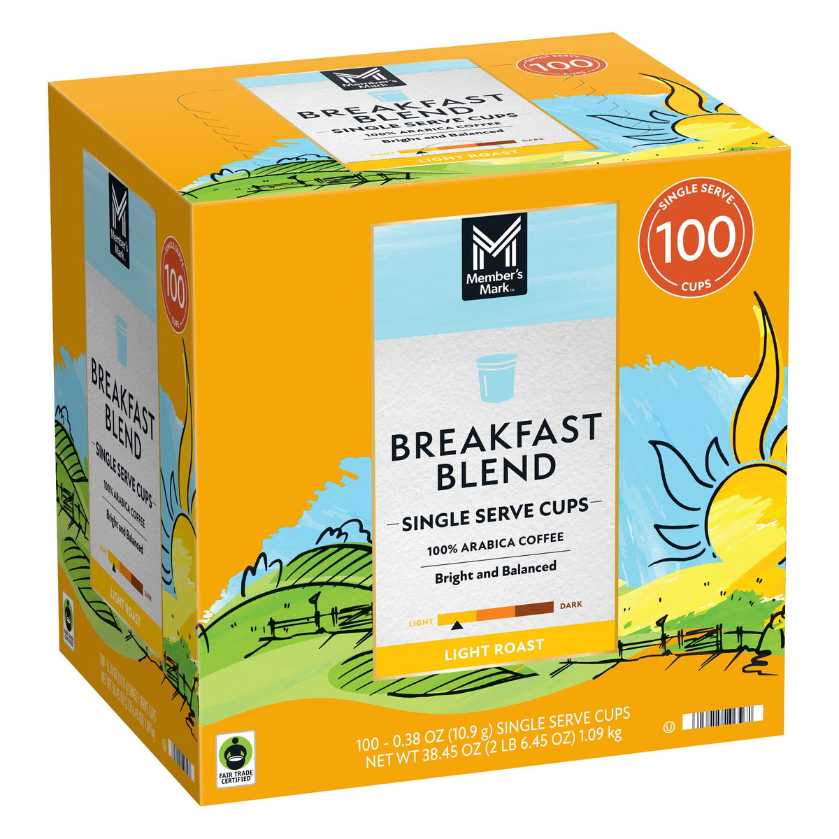 Member's Mark Light Roast Coffee Pods, Breakfast Blend, 100 ct.