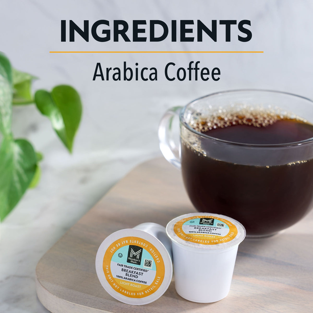 Member's Mark Light Roast Coffee Pods, Breakfast Blend, 100 ct.