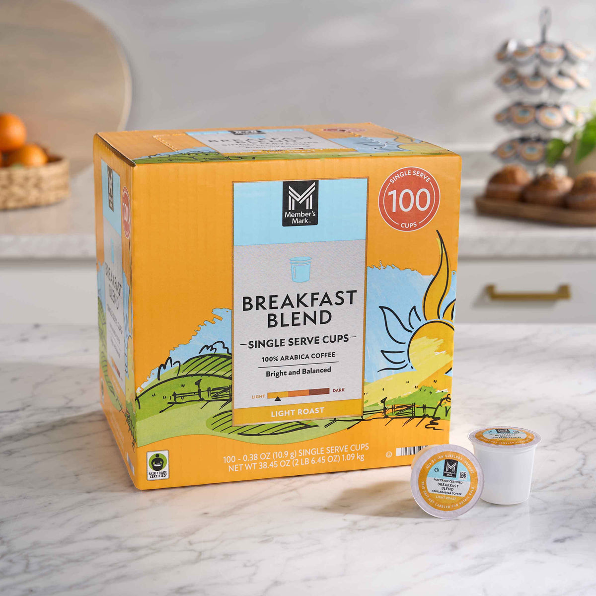 Member's Mark Light Roast Coffee Pods, Breakfast Blend, 100 ct.