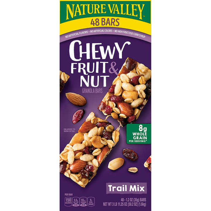 Nature Valley Chewy Fruit & Nut Trail Mix Granola Bars, 48 Count