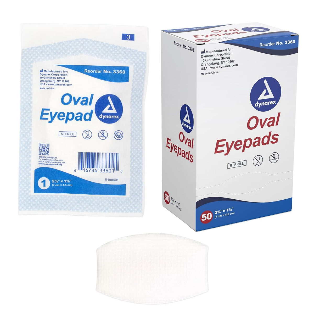 Sterile Oval Eye Pads 1 5/8" × 2 5/8"