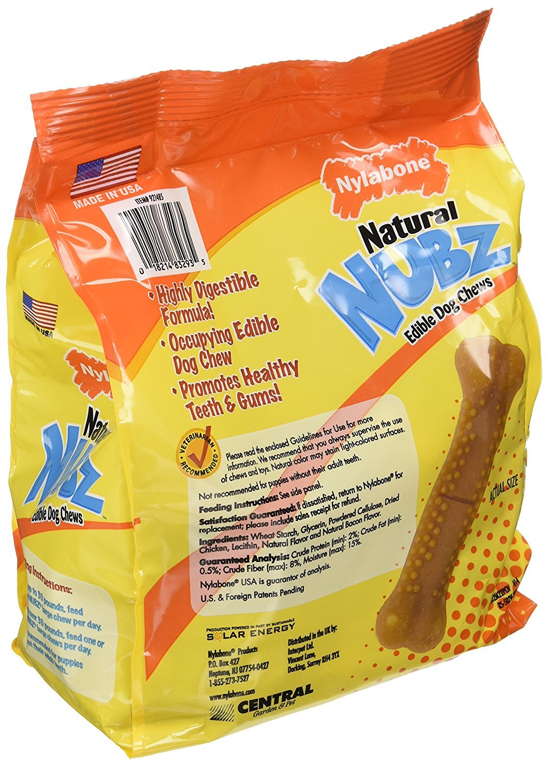 (Pack of 2) Nylabone Natural Nubz Edible Dog Chews 22ct. (2.6lb/Bag) -Total 5.2lb — additional product image 2