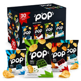 Popchips variety box with all four included single-serve flavors