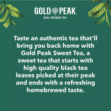 Gold Peak Naturally Sweet Real Brewed Tea, Picked for Peak Taste, Made With Cane Sugar - By Gourmet Kitchn - (18.5oz / 18pk)