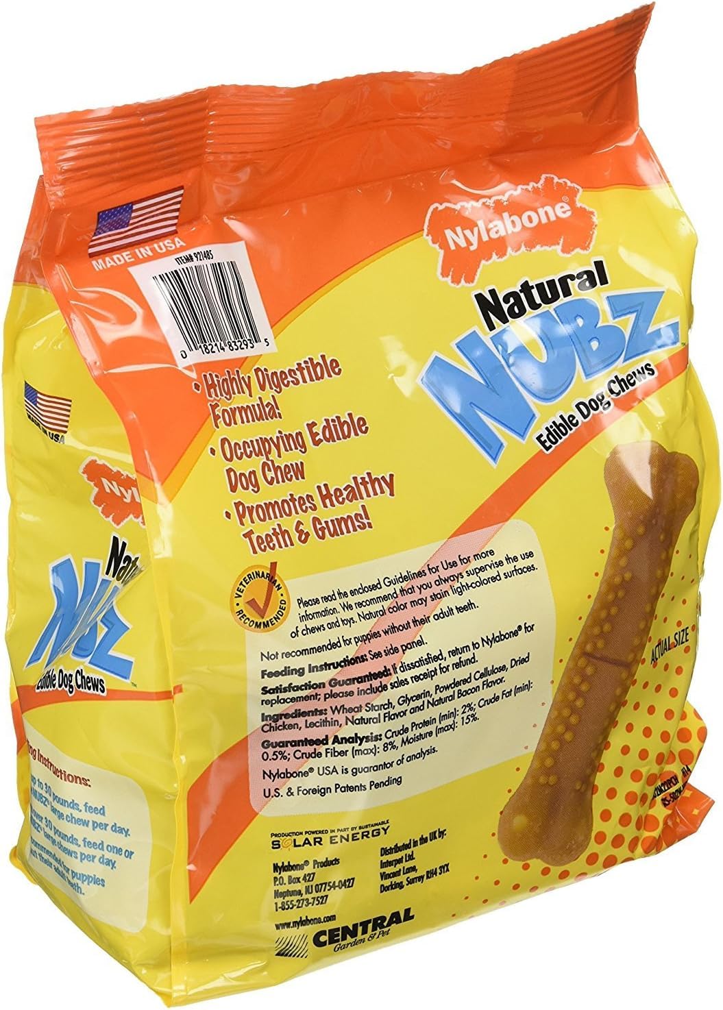 Nylabone Natural Nubz Edible Dog Chews Value Pack of 66ct. / 7.8 lbs. Total (3 x 2.6 lb / 22 ct Bags) — additional product