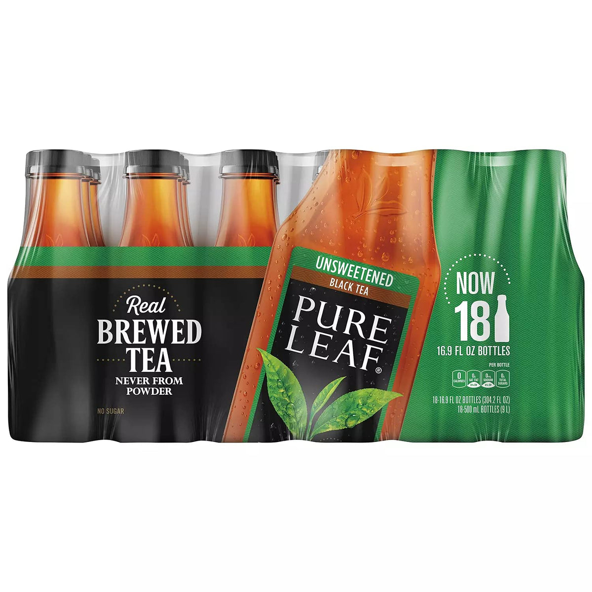 Pure Leaf Unsweetened Iced Real Brewed Tea - Never From Powder - By Gourmet Kitchn - 2 Boxes (16.9oz - 18 pk per Box), Total
