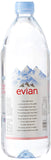 evian Natural Spring Water (One Case of 12 Individual Bottles, Each Bottle is 1 Liter) Naturally Filtered Spring Water in