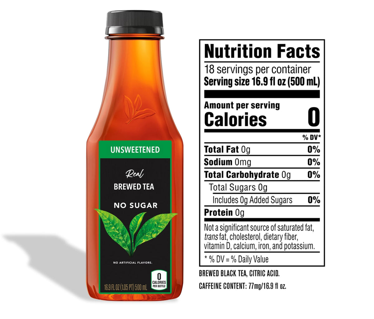 Real Brewed Black Tea, Unsweetened Pure Leaf Tea, 16.9 oz, Real Tea Leaves (36 CT) — additional product image 2