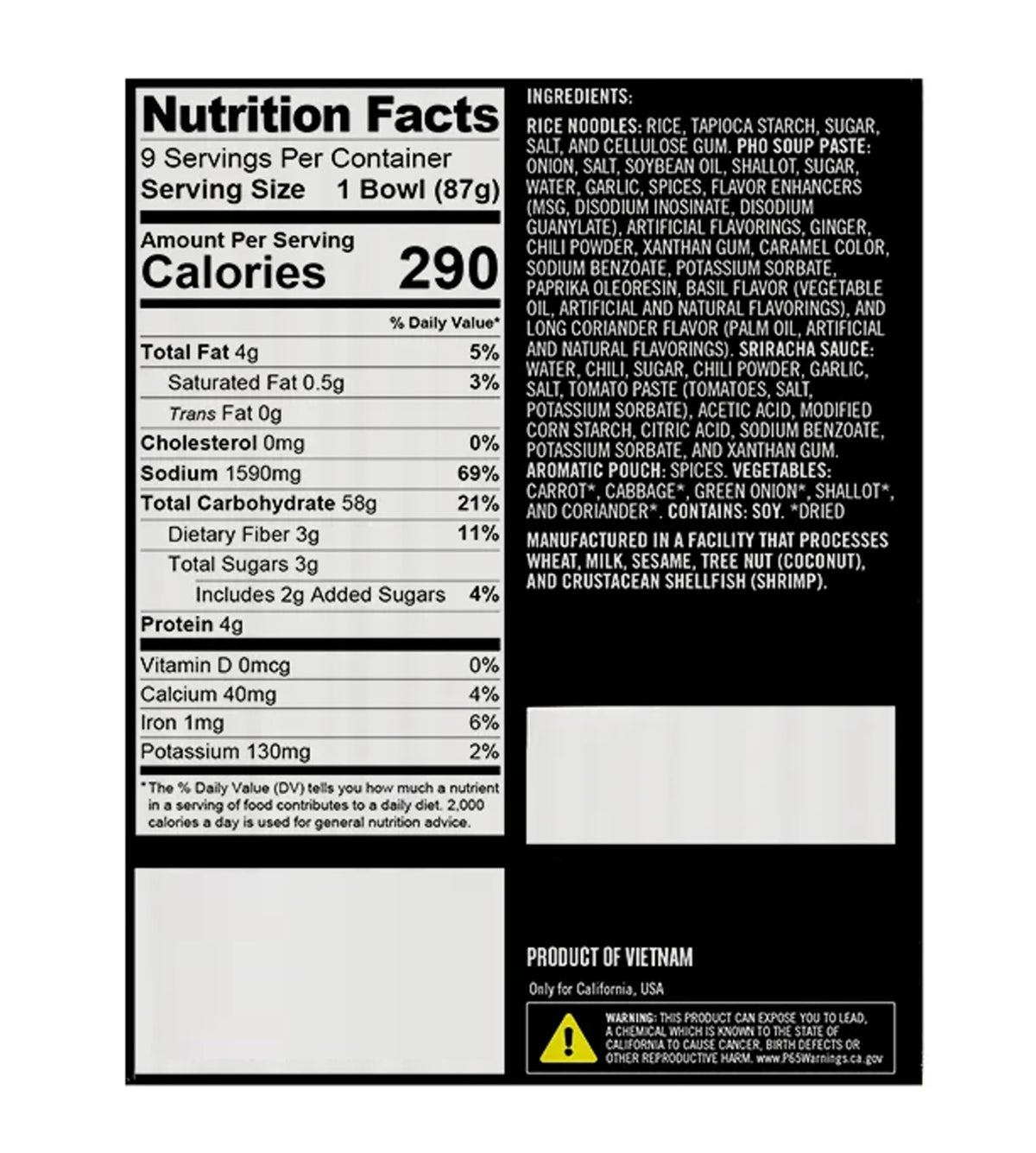 Vietnamese Pho Beef Noodle Soup 9 Bowls Pack, Ready in 3 Minutes, Gluten-Free, with Chili Oil — additional product image 4