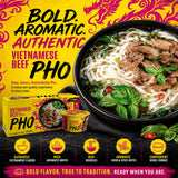 Vietnamese Pho Beef Noodle Soup 9 Bowls Pack, Ready in 3 Minutes, Gluten-Free, with Chili Oil — additional product image 6