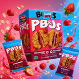 Strawberry and Raspberry PB&J BoBo Snackbars, 20 Count Variety Pack, Soft-Baked Peanut Butter Jelly Snacks, Gluten Free