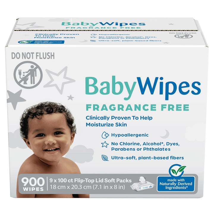 Signature Baby Wipes Unscented, 900 Per Box, Hypoallergenic (1 Box)