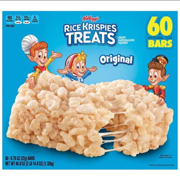 Kellogg's Rice Krispies Treats Crispy Marshmallow Squares Individually Wrapped Bars, 60 Count - 2 Boxes — additional product