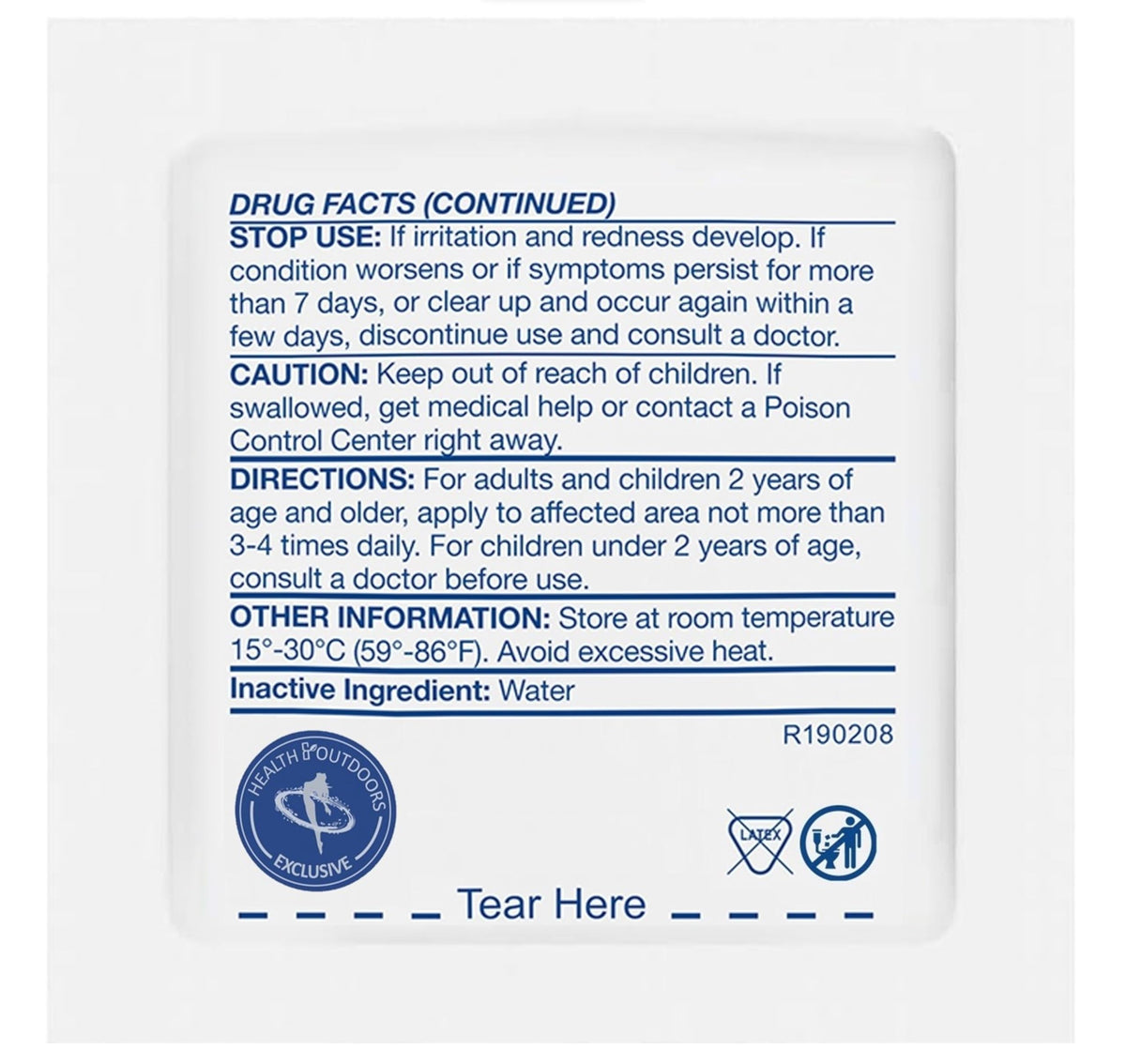 HEALTH & OUTDOORS Sting and Bite Pads (120 CT) for Itch and Pain Relief, 6% Benzocaine, Useful for Burns and Wounds, Compact