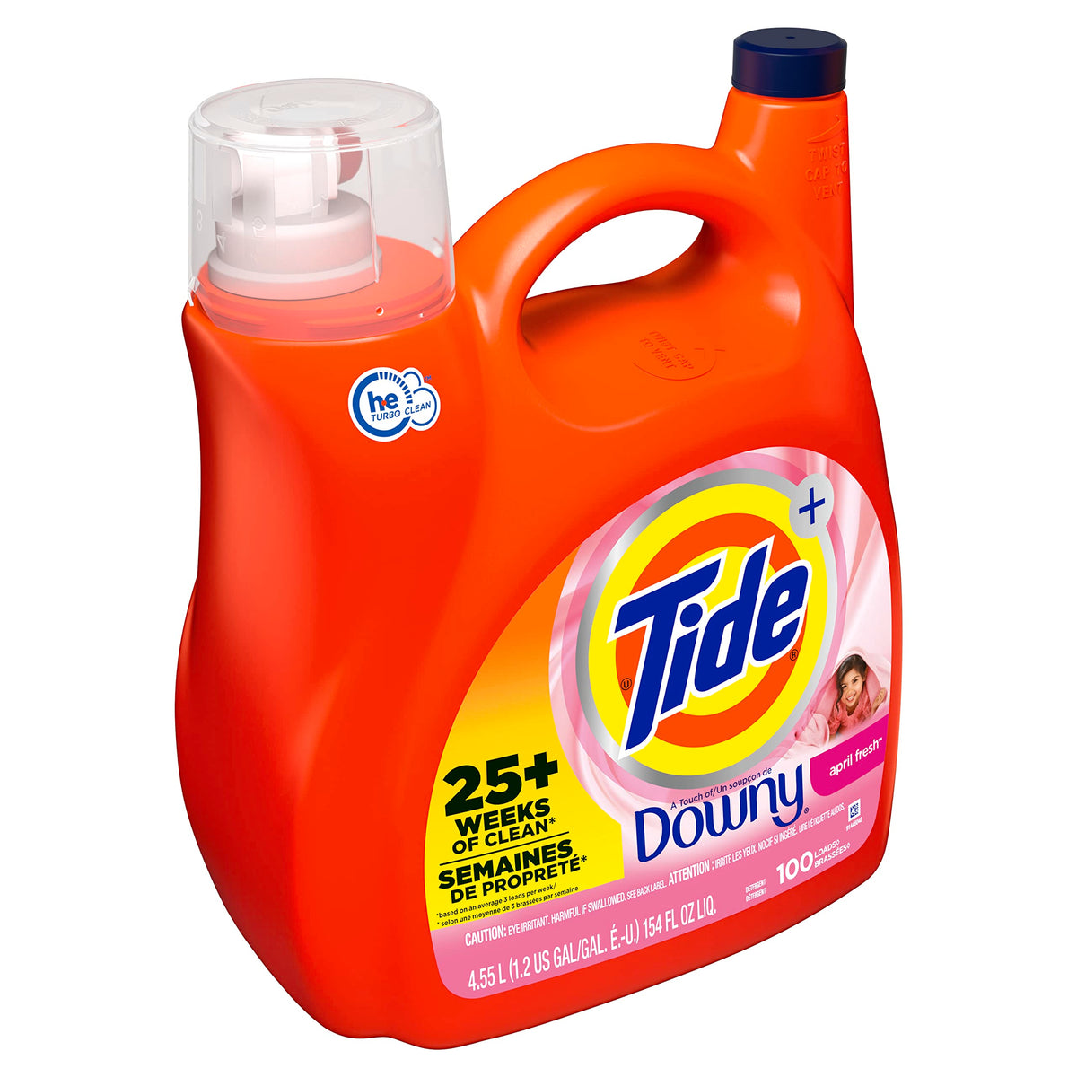 Tide Liquid Laundry Detergent with A Touch of Downy, April Fresh, 100 Loads 154 Fl Oz — additional product image 2