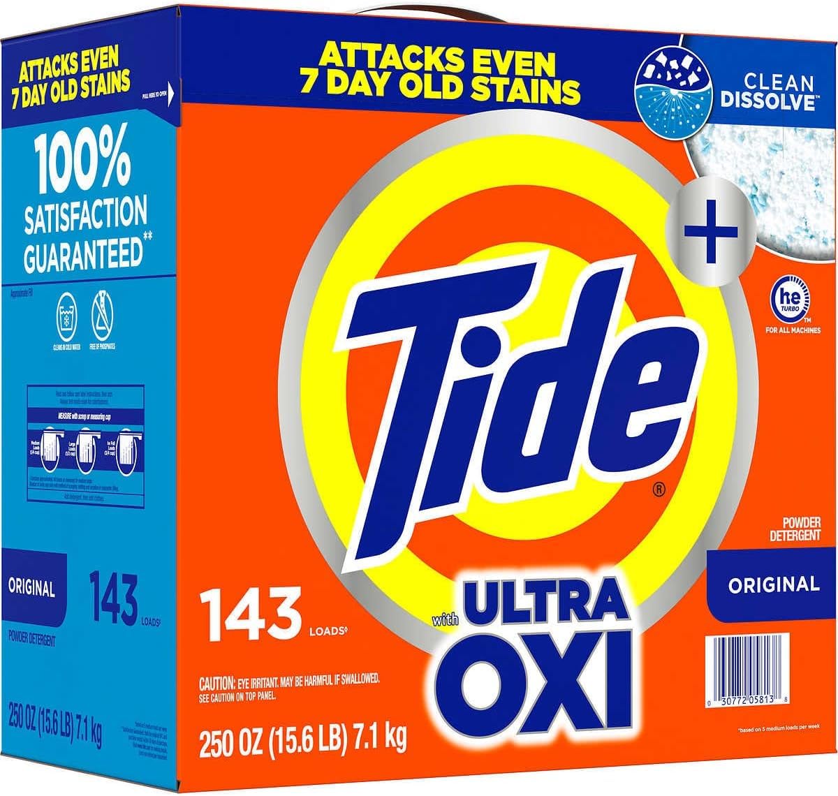 Tide HE Ultra Oxi Powder Laundry Detergent, Original, 250 Ounce — additional product image 2