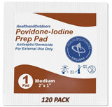 HAO Povidone-Iodine Prep Pads (120 Count), 10% Solution, Disposable Individually Wrapped Wipes For Wound Care, First Aid